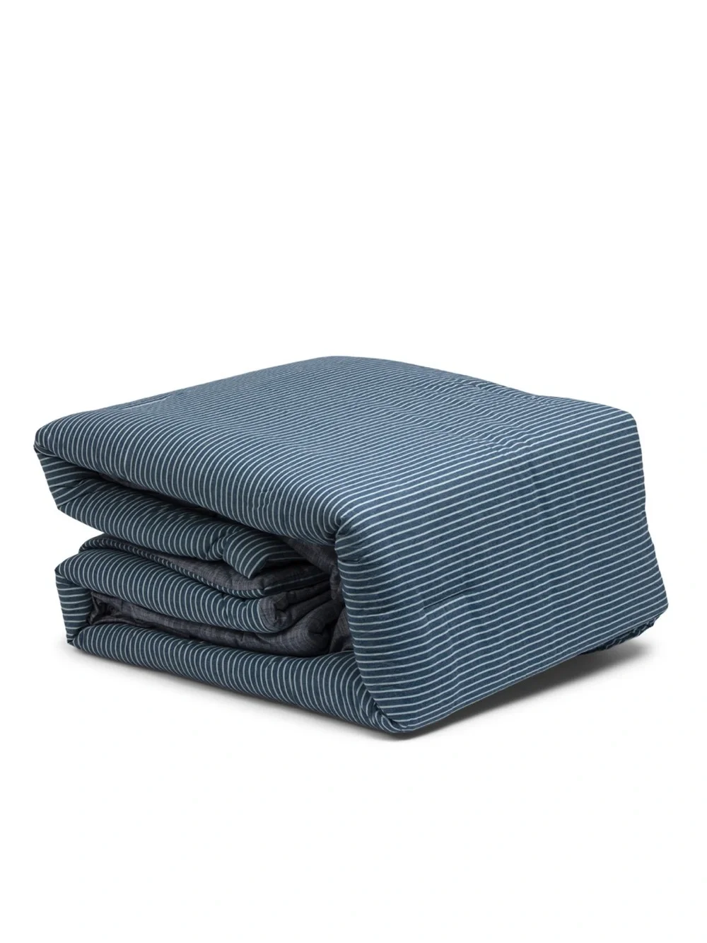 BROOKS BROTHERS 3pc reversible denim striped comforter set